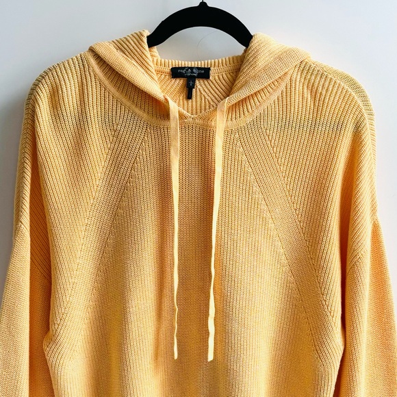Rag & Bone Archetype Demi Hoodie Sweater Jacket Yellow Size Large - Picture 3 of 15